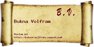 Bukna Volfram névjegykártya